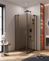 Душевой уголок прямоугольный.     SLIDER-A-2-90/100-BR-NERO (900-1000)x(900-1000)x1950 Cezares