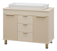 ENFIDA -100 Тумба напольная 3 ящ. бежевая эмаль + раковина УТ000014839 Brevita