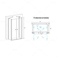 Душевой уголок RGW PA-47 (PA-04 + Z-050-1+держ.) прямоугольный   80* 70*185 04084787-011 профиль Хром стекло Прозрачное 5 мм RGW