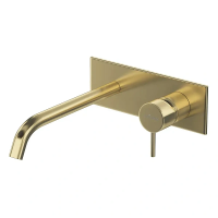 Смеситель для раковины встраиваемый, однорычажный, излив и ручка на единой площадке, с донным клапаном Ручка "антикапля" LEAF-BLI1-20-L-MM Morning Mist ручка  Morning Mist Cezares