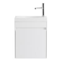 База под раковину подвесная с одной дверкой PIETRA MINI-460-1A-SO-BL-L Bianco Lucido 454x257x520 BelBagno