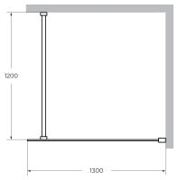 Душевая перегородка.   LIBERTA-L-1-130-120-C-NERO 1300х1950 Cezares