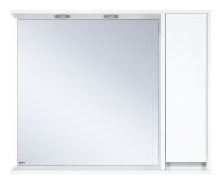Алиса - 90 Зеркало белое с 1 шкафчиком правое