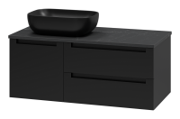 CARGO -100 Тумба подвесная с 2 ящ. 1 дв. черный + столешница + раковина УТ000024161 Brevita