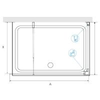 Душевой уголок RGW WA-005-1B (WA-002B+Z-060-2B) прямоугольный  120*100*195 351005120-14 профиль Чёрный стекло Прозрачное 6 мм RGW