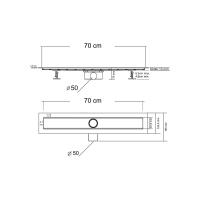 Душевой лоток Optima  SAY.601.70.B.M.S.DUZ цвет матовый черный решетка DUZ Vincea