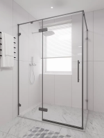 Душевой угол распашной 1200х900x2000 цвет профиля Графит брашинг стекло прозрачное осветленное AL-SP-12090-00-GR-C4 Premium Veconi