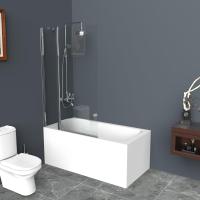 Шторка для ванной 900x1500 UNO-V-11-90/150-C-Cr BELBAGNO