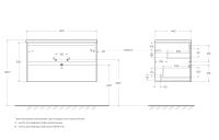 База под раковину подвесная с двумя выкатными ящиками KRAFT-900-2C-SO-PP BelBagno