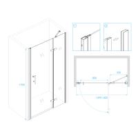 Душевая дверь RGW PA-07B R 140*195 41080714-84R профиль Чёрный стекло Прозрачное(Принт) 6 мм RGW