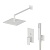 Душевая система с переключателем для верхнего и ручного душа, верхний душ из стены из ABC  PORTA-DSIPQ-20-BIO Белый матовый ручка  Белый матовый Cezares